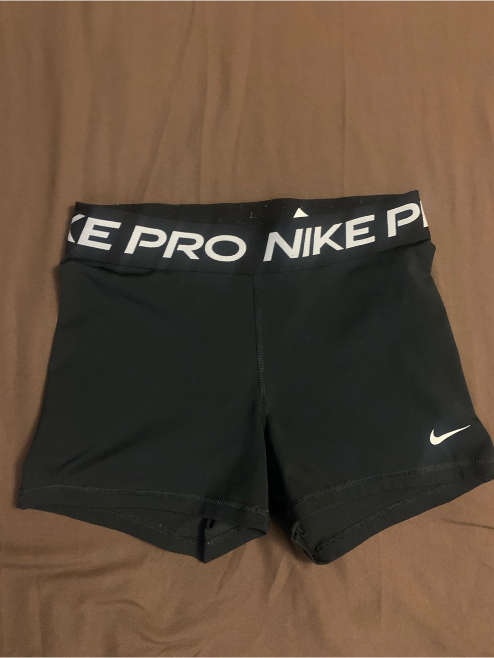 Nike Black Compression Shorts with White Branding